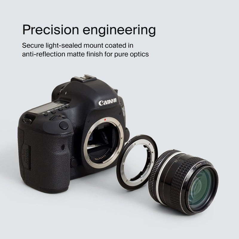 Urth Lens Mount Adapter: Compatible for Nikon F Lens to Canon (EF/EF-S) Camera Body - Image 4